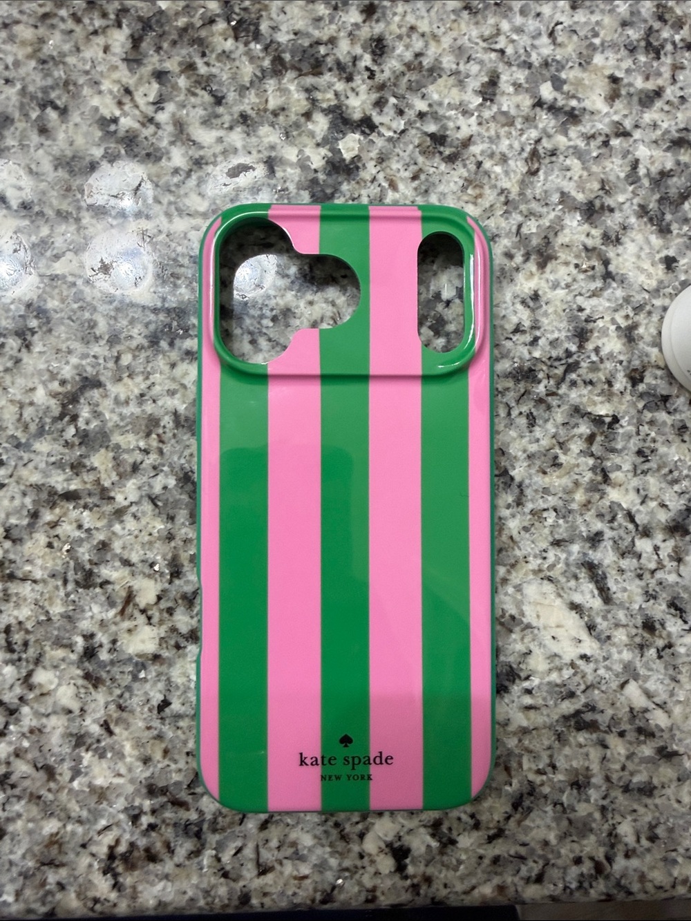 kate spade Pink and Green Vertical Stripe iPhone 17 pro max Case